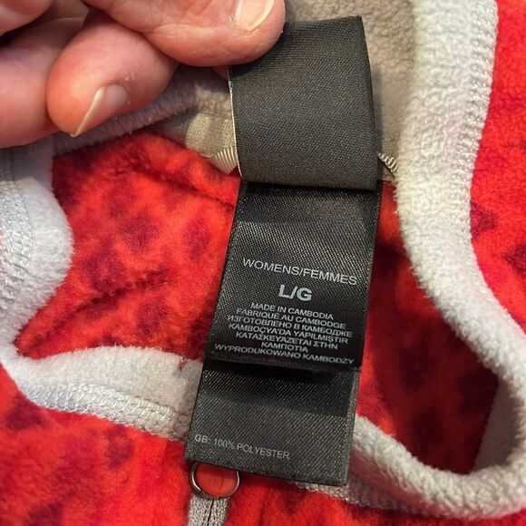 The north face red with diamonds fleece quarters zip size large - Picture 8 of 9